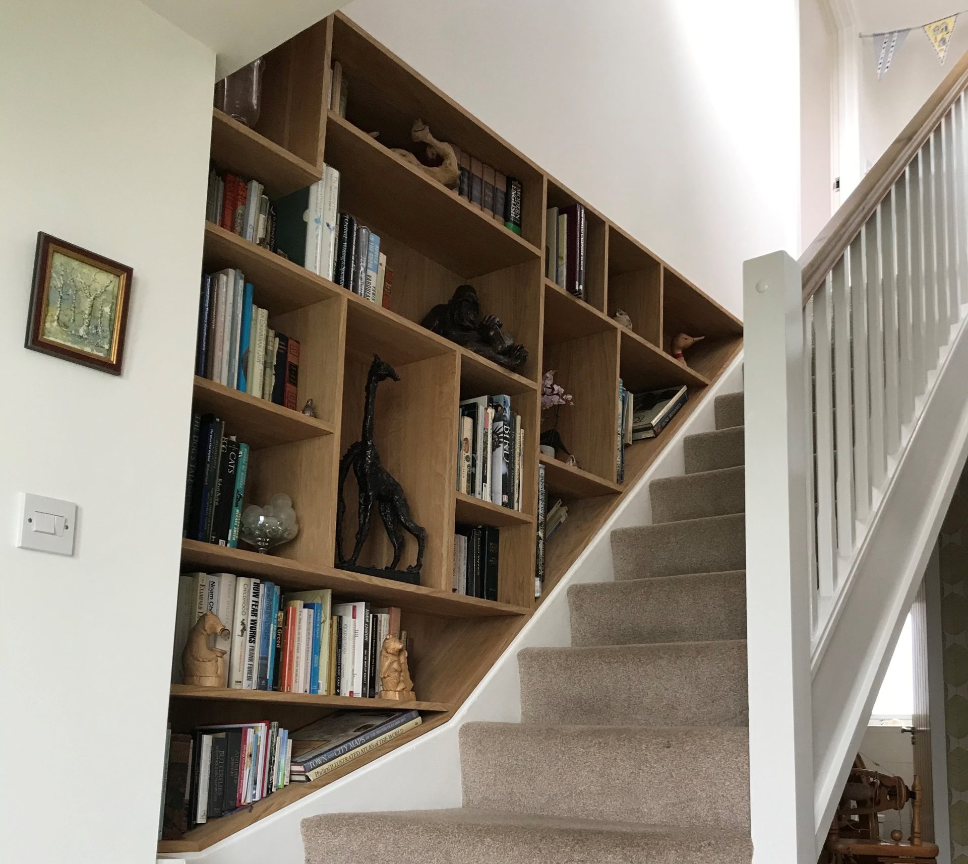 Fitted stair shelves